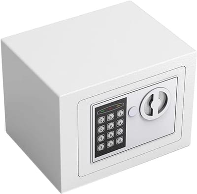 Brandwerende Kluis - Stalen Combinatiekluis - Waardevolle Spullen Beveiligen - Elektronisch Toetsenbord - 23 x 17 x 17 cm - Wit