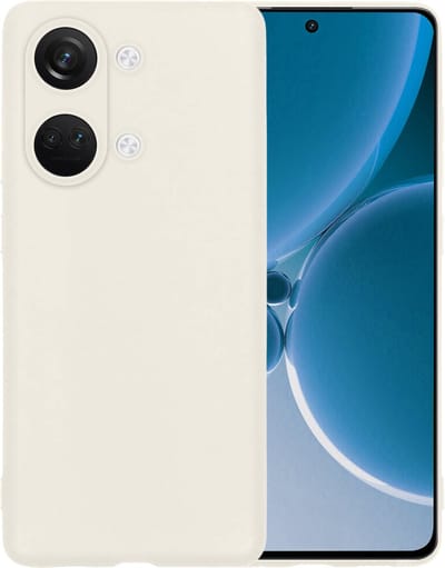 Hoesje - Geschikt voor OnePlus Nord 3 - Sterk & Shockproof - Siliconen Case - Hoes Cover - Telefoonhoes - Wit