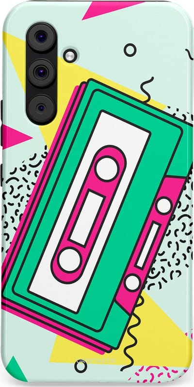 Casetastic Hoesje Geschikt voor Samsung A54 (5G) - Stijlvolle Beschermende Duo-layer Case - Retro 80s muziek
