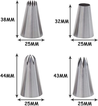 Zeynomax - Grote Piping Nozzle Set - Icing Tips voor Cake Decoratie - Grijs