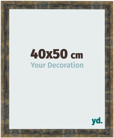 Your Decoration - Fotolijst 40x50 cm - MDF - Blauw Goud Gemeleerd - Pisa