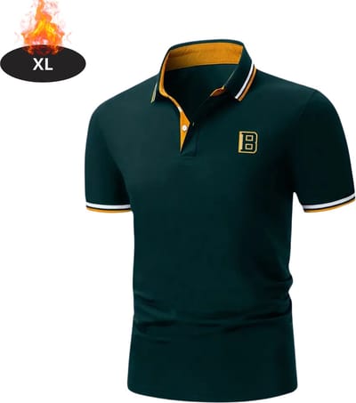 Livano Poloshirt Heren - T-Shirt Heren - Shirt - Overhemd - Polo Shirt - Donkergroen - XL