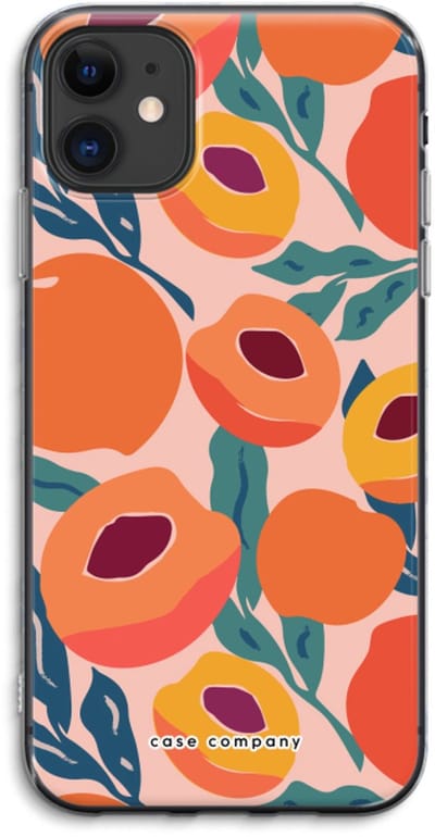Case Company® - Hoesje geschikt voor iPhone 11 hoesje - Perzik - Soft Cover Telefoonhoesje - Bescherming aan alle Kanten en Schermrand