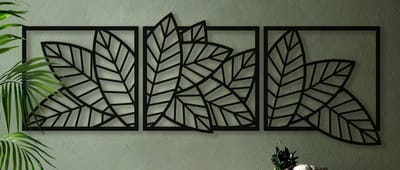 Wanddecoratie | Bladeren 3-luik - L (60x161cm)