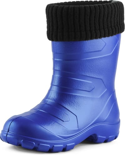 Ladeheid Kinder Regenlaarzen - Rubber - met Binnenschoen - EVA - Wasbare Binnenschoen - LA-LMG-845-AspenKids - Korenbloem2727c/Zwart - 25