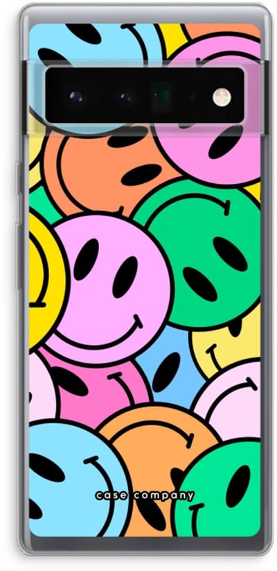 Case Company® - Hoesje geschikt voor Google Pixel 6 Pro hoesje - Smiley N°1 - Soft Cover Telefoonhoesje - Bescherming aan alle Kanten en Schermrand