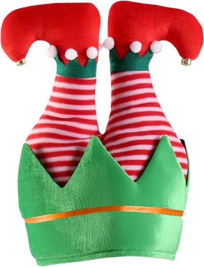 1 stuk - Kerstmuts - Clownsmuts - Kerstaccessoire - Geschikt voor feesten en fotoshoots, kinderen en volwassenen - Gestreepte - Rood