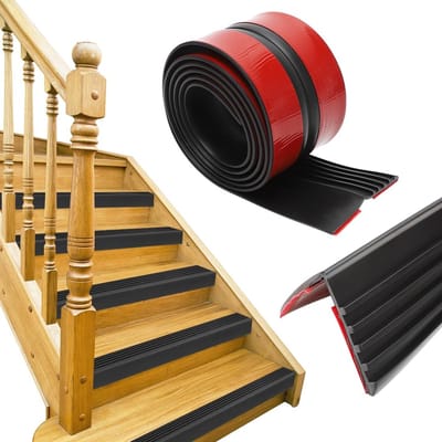 Dailygoods- Traprandprofiel Antislip - Zelfklevend Rubber - 3 Meter - Trapbescherming - Vloerbekleding - Voor Binnen/Buiten - Zwart