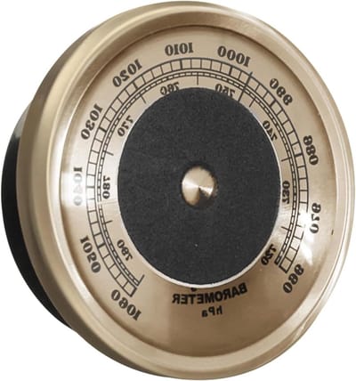 Weerstation Barometer - Luchtdrukmeter Thermometer - Weersvoorspelling - Met Contrastnaald - 70 mm Diameter - Wit