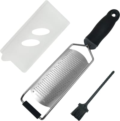 Multifunctionele Handrasp - Kaasrasp - Knoflookrasp - Citroenrasp - Gemberrasp - Zilver / Zwart