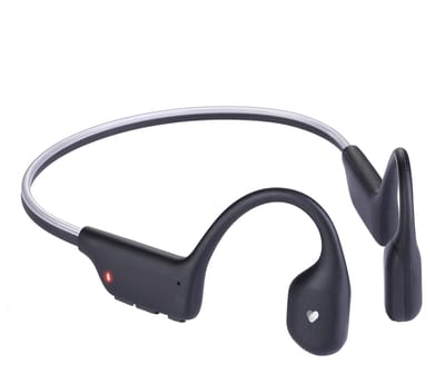 Mecura Bone Conduction Headphone - Open Ear Koptelefoon - Open Ear Oortjes - Sport Oordopjes Draadloos - Hardloop Oortjes voor Hardlopen - Bluetooth Hoofdtelefoon - 32GB MP3 zonder Telefoon - LED Veiligheidslicht