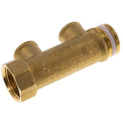 G 1'' x 2xG 1/2'' F/M/F Messing Verdeelstang 10 Bar - FLM-FMF-B-100G-012G-2M