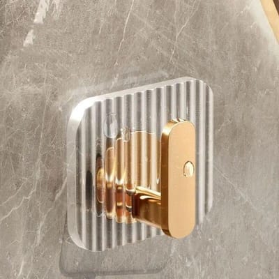 2 stks/set Acryl Badkamer Haak Helder Goud Muurhaak Sleutel Tas Houders Punch-gratis Home Organisatie Opslag Badkamer Organizer 2pcs