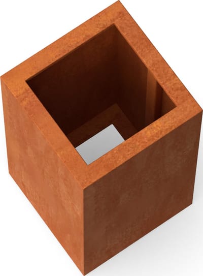 Plantenbak Artesa Cortenstaal 300x300x600mm (LxBxH) - Materiaaldikte 2mm. Zonder bodem. Omplooi bovenrand 50mm.