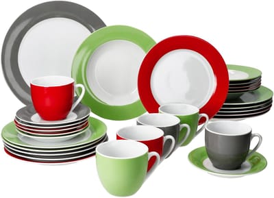30-delig VARIANT TRIO combinatieservies voor 6 personen van porselein