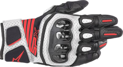 Alpinestars SP X Air Carbon V2 Zwart Wit Fluo Rood - Handschoen