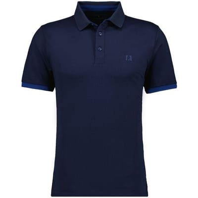 Ragman Polo Uni Color Piqué Dry Fit Finish Donker Blauw / male