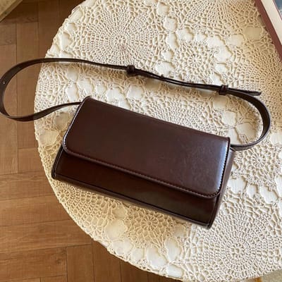 Koreaans Vroege Herfst Nieuw Retro Veelzijdig Olieachtig Leer Crossbody Tas Kleine Vierkante Tas Ins Damestas Casual Schoudertas Okseltas black
