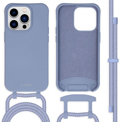 imoshion Hoesje - Geschikt voor Apple iPhone 14 Pro - Color Backcover met afneembaar koord - Ash Blue
