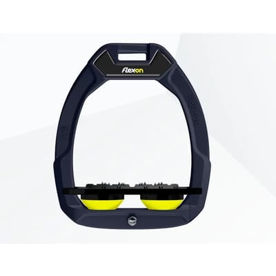 Ruitersveiligheidsbeugels Plat Ultra Grip Marine/Zwart/Geel Flex-On Safe-On