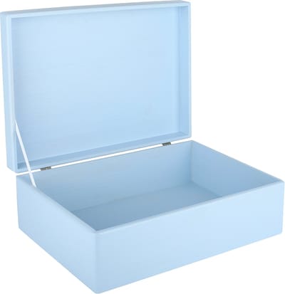 Creative Deco XL Blauw Grote Houten Doos Opbergdoos | 40 x 30 x 14 cm | met Deksel | Kerst, Kerstmis Cadeau