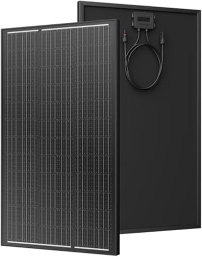 Hoog rendement 120 W monokristallijn zonnepaneel met zwart aluminium frame - ideaal voor balkonkrachtcentrale, camper, tuin en boot