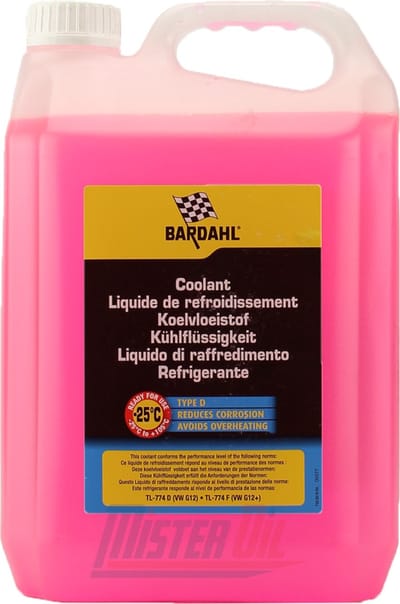Bardahl Koelvloeistof Roze Type D -25°C G12 G12+ Gebruiksklaar
