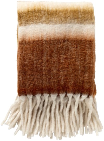 Dutch Decor - LENARD - plaid 130x170 cm - deken met wol en flosjes - superzacht - Potters Clay - oranje