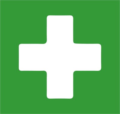 EHBO / Eerste Hulp Sticker – 10 x 10 cm – Duidelijke Veiligheidsaanduiding