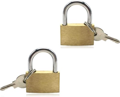 2 Stuks - Premium Set Robuuste Hangsloten van 4cm met Sleutel - Weerbestendig, Veilig en Duurzaam - Perfect voor Koffers, Kasten, Kluisjes, Gereedschapskisten - Uitstekende Beveiliging voor Thuis en Onderweg