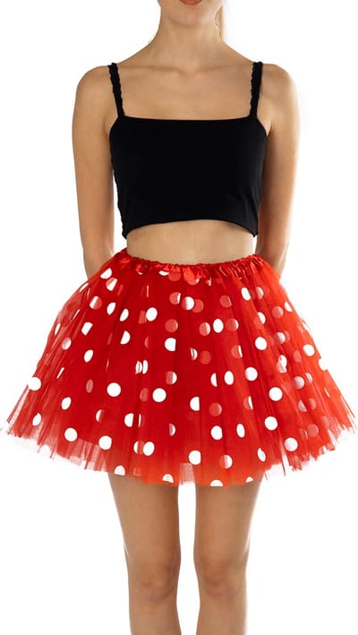 KIMU® Tutu Rood Polkadots Tule Rokje - Maat 68 74 80 86 92 98 - Rode Gestippelde Petticoat Rok Meisje - Babypakje Stippen Kabouter Festival