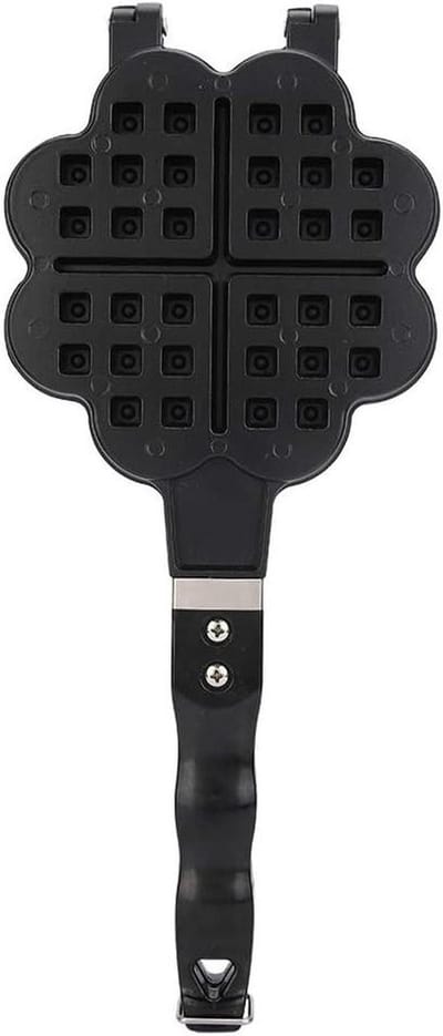 Wafelijzer Machine - Bakplaat Hartvorm - Zelf Wafels Maken - Antiaanbaklaag - 33.5 cm Lengte - Zwart