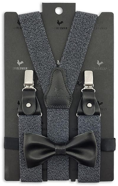 Sir Redman - Bretels met strik - bretels combi pack Urban Skin black - zwart