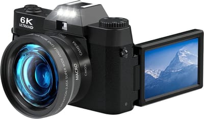6K Digitale Camera – 64MP, 16X Zoom, WiFi, 180° Flip Screen, Vloggen, YouTube, Webcam, Foto & Video Recorder – Zonder TF Kaart