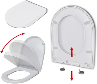 Toiletbril met Demping - WC Deksel - Badkamer Vernieuwen - Snelsluiting - 46 x 36 cm - Wit