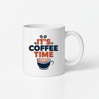 It's Coffee Time Mok | Stijlvolle Koffiemok met Tekst & Design | Perfect Cadeau voor Koffieliefhebbers
