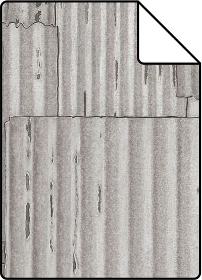 Proefstaal Origin Wallcoverings behang industri�le golfplaten 3D lichtgrijs - 26,5 x 21 cm - 347615-S