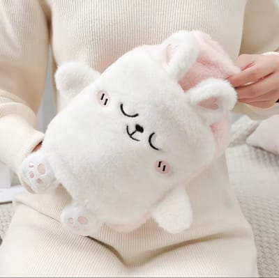 Little Olives - Schattig Warmwaterkruik - Pluchen handwarmer - Warmwaterkruik met hoes - Schattige warmwaterzak - 1000 ml Fluffy warmwaterkruik - Wintercadeaus - Handverwarming - Winter cadeau - Hoogwaardige PVC - Schattig Konijn