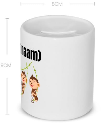 Akyol - slingerende aapjes met eigen naam Spaarpot - Aap - apen liefhebbers - iemand die houdt van apen - verjaardag - cadeau - kado - geschenk - 350 ML inhoud