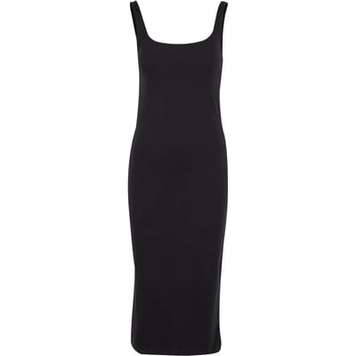 Urban Classics Basic jurk van katoen jersey Medium-lengte jurk zwart XS Dames