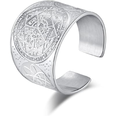 Titanium Stalen Ring met Verstelbare Maat Vintage Antiek Handgemaakte Sieraden 10 #(opening adjustable) gray