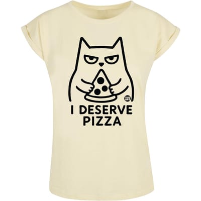 Todd Goldman - Fun T-shirt - I Deserve Pizza - S tot XXL - voor Vrouwen - geel