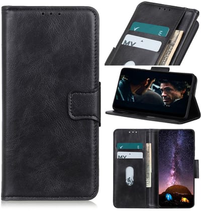 Zakelijke Book Case Telefoonhoesje Geschikt voor de iPhone 12 Pro Max - Portemonnee Hoesje - Pasjeshouder Wallet Case - Zwart