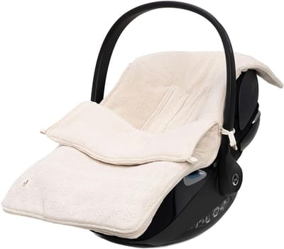 Universele Voetenzak Gebreid Katoen Fleece Voering voor Maxi Cosi en Kinderwagen - Licht Beige