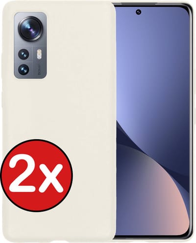 Hoesje - 2 Stuks - Geschikt voor Xiaomi 12X - Sterk & Shockproof - Telefoonhoes - Back Cover - Case Siliconen - Telefoon Hoes - Wit