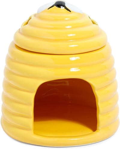 Geurbrander - Oliebrander - Waxbrander met deksel Bijenkorf keramiek