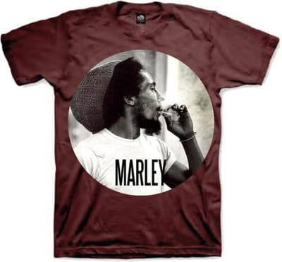 Bob Marley - Smokin Circle Heren T-shirt - M - Bruin
