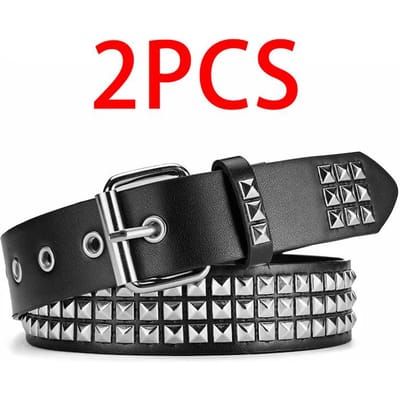 Ceinture Rivets Tendance Ceinture Heavy Metal Hommes Femmes Punk Boîte de Nuit Rock Ceinture Ceinture pour Jean Décoration Mode Ceintures pour Femmes 103cm gray