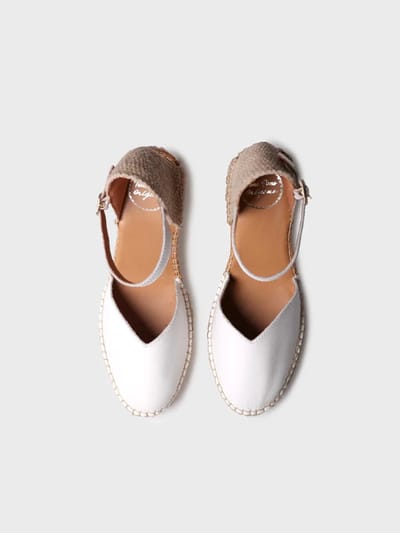 Dames leren espadrille met sleehak | MAGDA-P