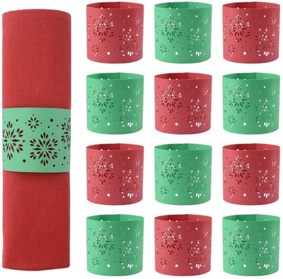 Dailygoods- Servet Ringen 50 Stuks - Kerstmotief - Milieuvriendelijk Papier - Tafel Decoratie - Wegwerpbaar - Elegante Styling - Servethouder